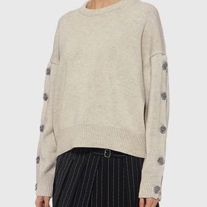 Nili Lotan Martina Cashmere & Wool Sweater Grey Sz Small, Perfect Condition